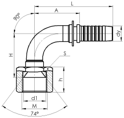 Комплект фітинга DKI кутовий 90ﹾ