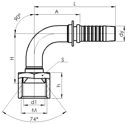 Комплект фітинга DKJ кутовий 90ﹾ