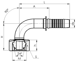 Комплект фітинга DKOL кутовий 90ﹾ