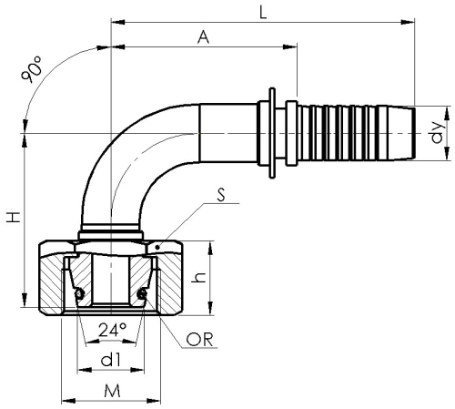 Комплект фітинга DKOS кутовий 90ﹾ